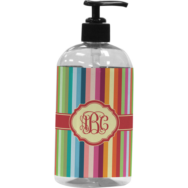 Custom Retro Vertical Stripes Plastic Soap / Lotion Dispenser (Personalized)