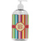 Retro Vertical Stripes Plastic Soap / Lotion Dispenser (16 oz - Large - White) (Personalized)