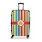 Retro Vertical Stripes Suitcase - 28" Large - Checked w/ Monogram