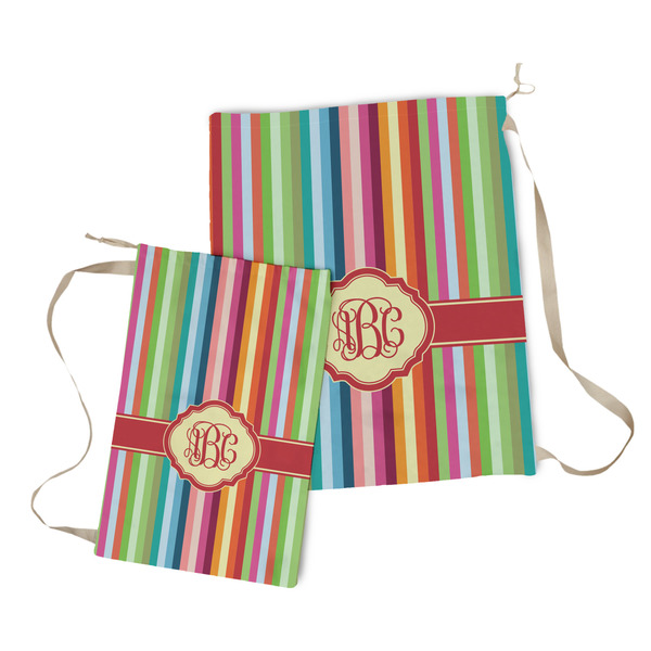 Retro Vertical Stripes Laundry Bag - Both Bags
