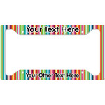 Retro Vertical Stripes License Plate Frame (Personalized)