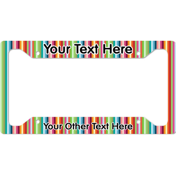 Custom Retro Vertical Stripes License Plate Frame - Style A (Personalized)