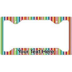Retro Vertical Stripes License Plate Frame - Style C (Personalized)