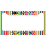 Retro Vertical Stripes License Plate Frame - Style B (Personalized)