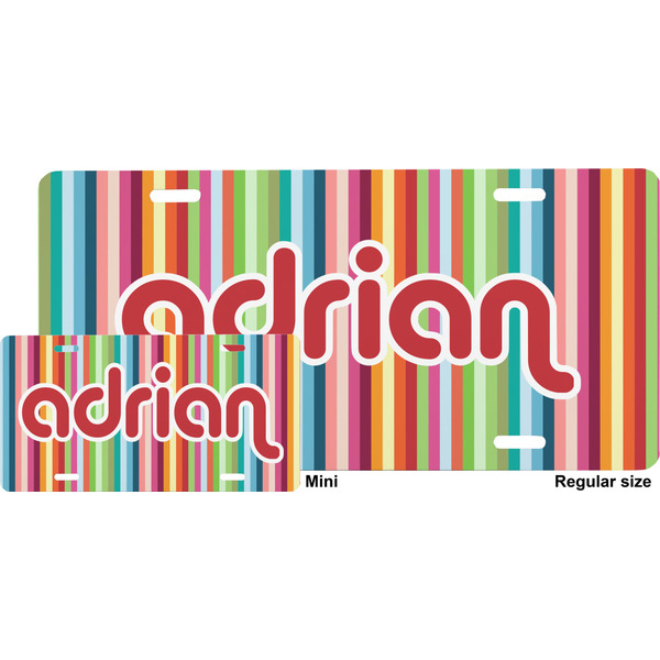 Retro Vertical Stripes License Plate (Sizes)