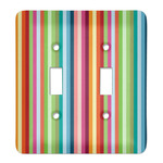 Retro Vertical Stripes Light Switch Cover (2 Toggle Plate)