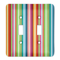 Retro Vertical Stripes Light Switch Cover (2 Toggle Plate)