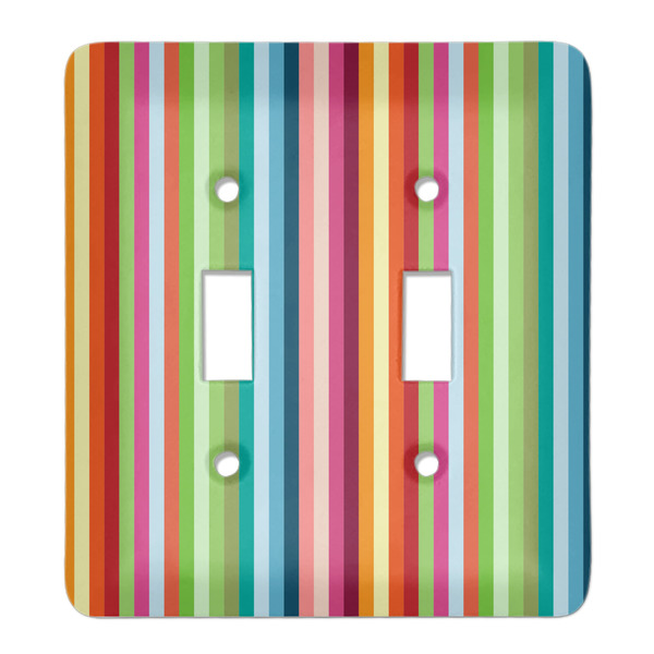 Custom Retro Vertical Stripes Light Switch Cover (2 Toggle Plate)