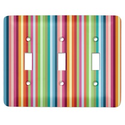 Retro Vertical Stripes Light Switch Cover (3 Toggle Plate)