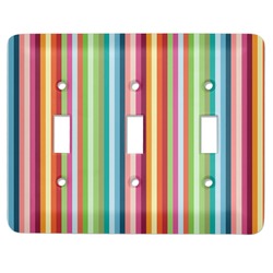 Retro Vertical Stripes Light Switch Cover (3 Toggle Plate)