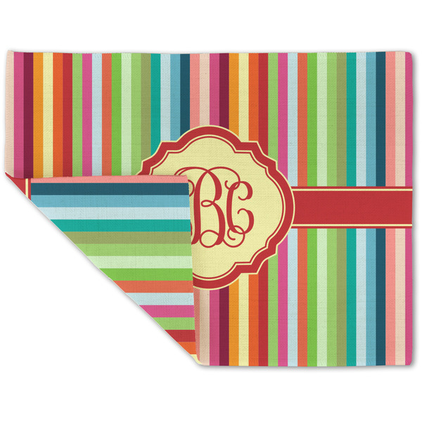 Retro Vertical Stripes Linen Placemat - Folded Corner (double side)