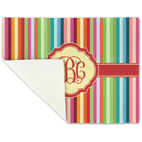 Retro Vertical Stripes Linen Placemat - Folded Corner (single side)