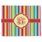 Retro Vertical Stripes Single-Sided Linen Placemat - Single w/ Monogram