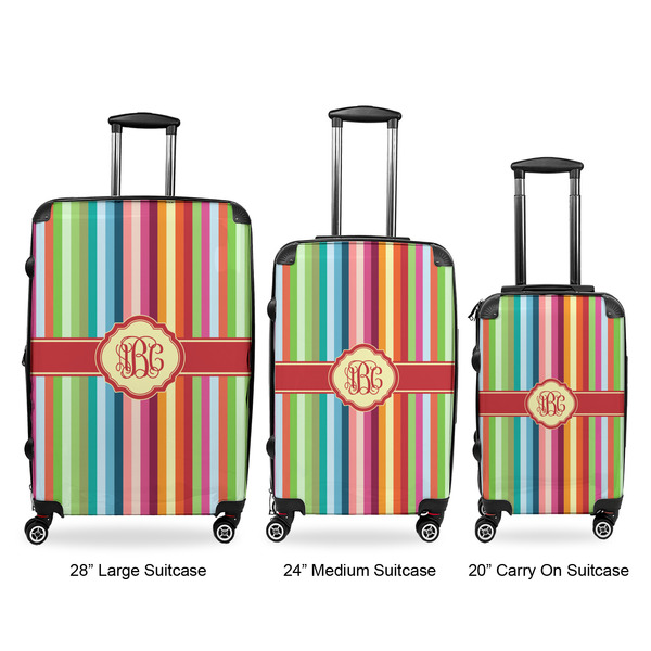 Retro Vertical Stripes Luggage Bags all sizes - With Handle