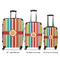 Retro Vertical Stripes Luggage Bags all sizes - With Handle