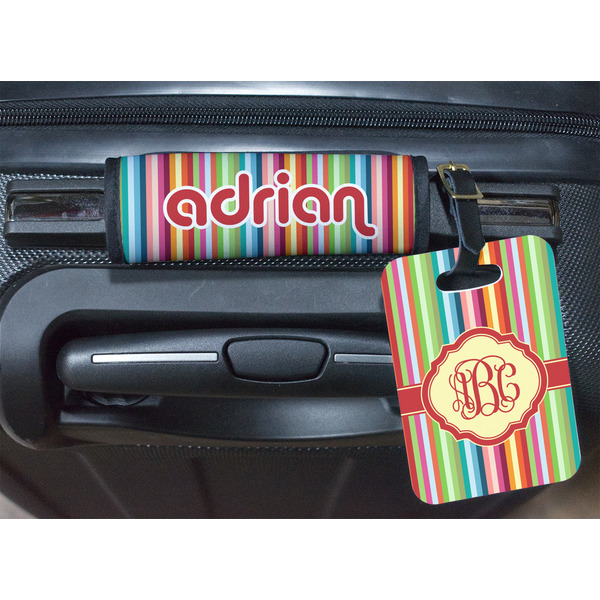 Retro Vertical Stripes Luggage Wrap & Tag