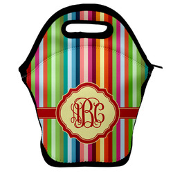 Retro Vertical Stripes Lunch Bag w/ Monogram