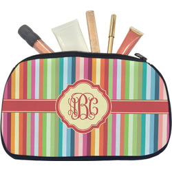 Retro Vertical Stripes Makeup / Cosmetic Bag - Medium (Personalized)