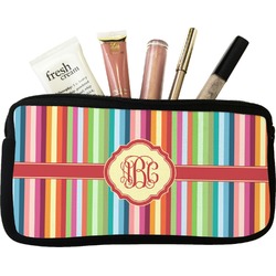 Retro Vertical Stripes Makeup / Cosmetic Bag - Small (Personalized)
