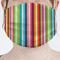 Retro Vertical Stripes Mask - Pleated (new) Front View on Girl