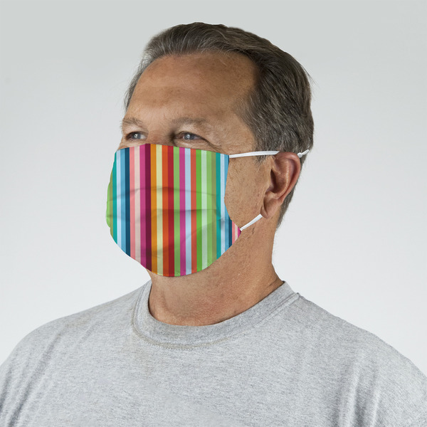 Retro Vertical Stripes Mask - Quarter View on Guy