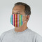 Retro Vertical Stripes Mask - Quarter View on Guy