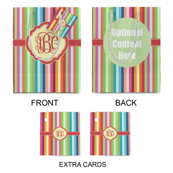 Retro Vertical Stripes Medium Gift Bag - Approval