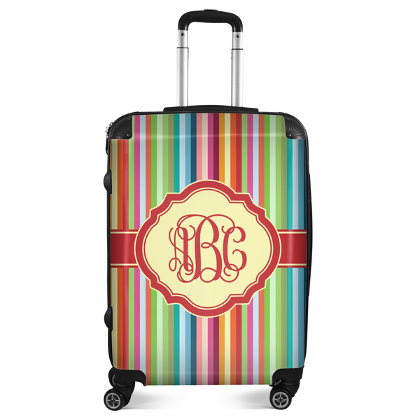 Custom Retro Vertical Stripes Suitcase - 24" Medium - Checked (Personalized)