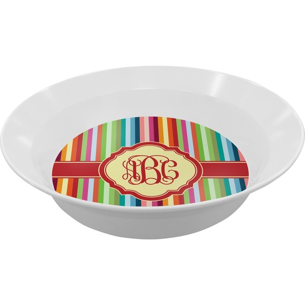 Custom Retro Vertical Stripes Melamine Bowl (Personalized)