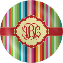Retro Vertical Stripes Melamine Plate (Personalized)