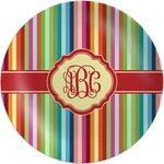 Retro Vertical Stripes Melamine Plate (Personalized)