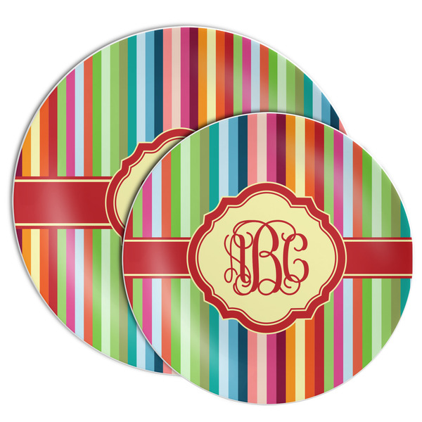 Retro Vertical Stripes Melamine Plates - PARENT/MAIN