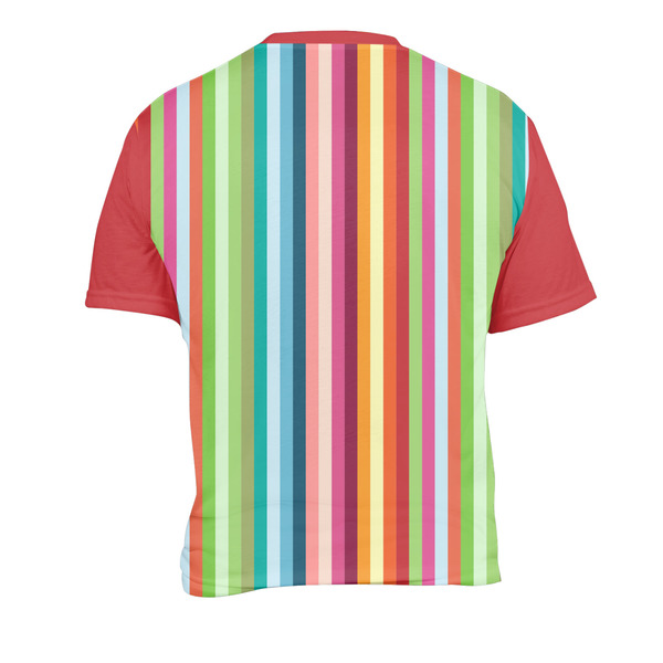 Retro Vertical Stripes Men's Crew Neck T Shirt Medium - Back