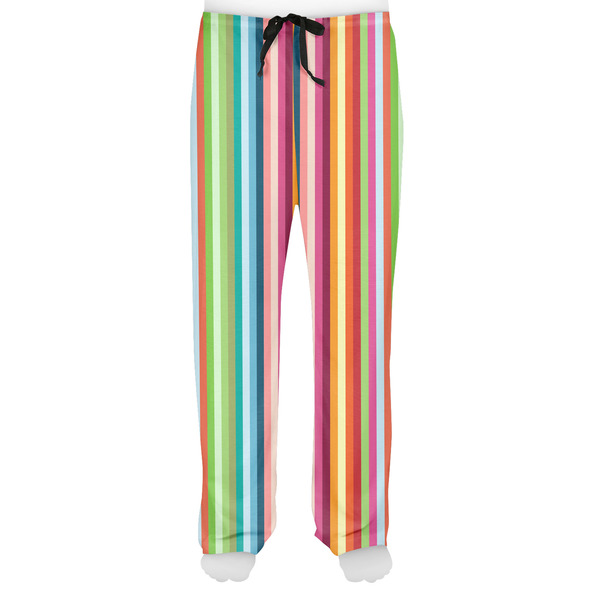 Retro Vertical Stripes Men's Pjs Front - on model