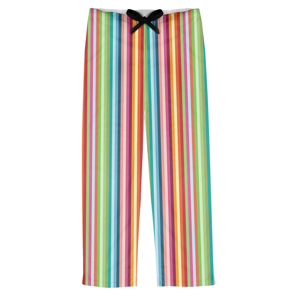 Custom Retro Vertical Stripes Mens Pajama Pants - XS