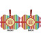 Retro Vertical Stripes Metal Benilux Ornament - Front and Back (APPROVAL)