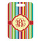 Retro Vertical Stripes Metal Luggage Tag - Front Without Strap