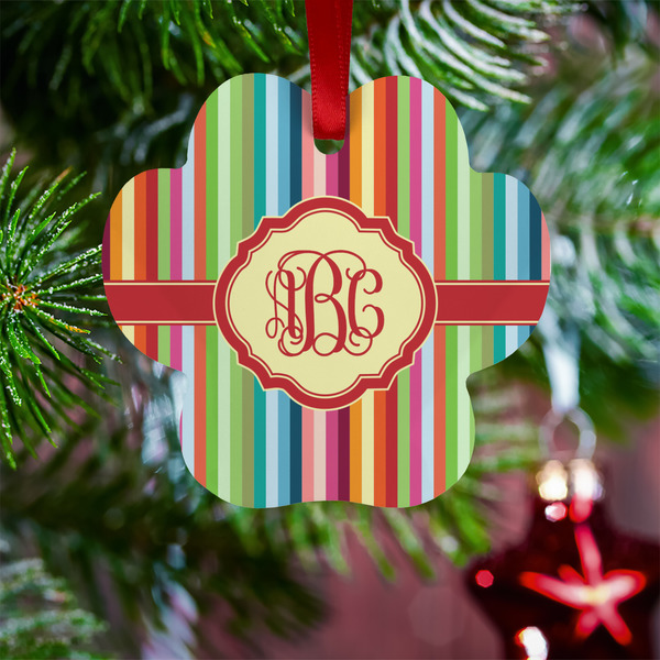 Retro Vertical Stripes Metal Paw Ornament - Lifestyle