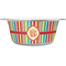 Retro Vertical Stripes Stainless Steel Dog Bowl - Large (Personalized)