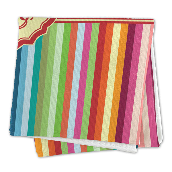 Retro Vertical Stripes Microfiber Dish Rag - FOLDED (square)