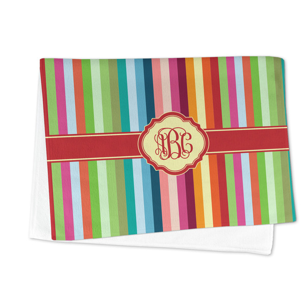 Retro Vertical Stripes Microfiber Dish Towel - FOLDED HALF