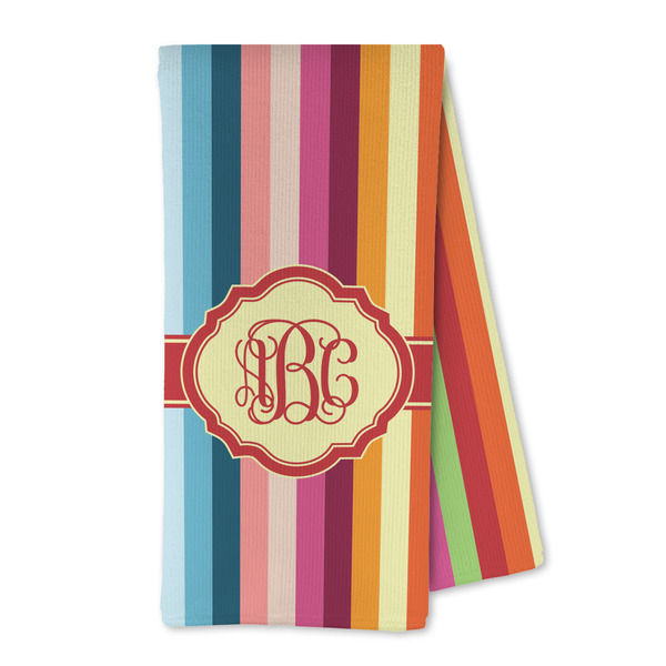 Custom Retro Vertical Stripes Kitchen Towel - Microfiber (Personalized)