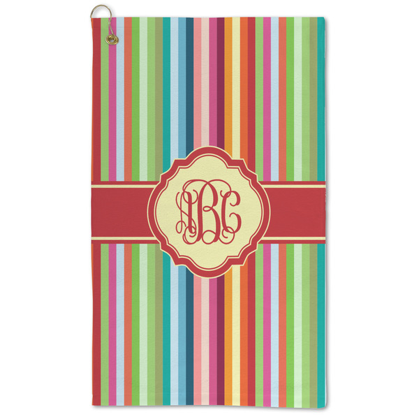 Custom Retro Vertical Stripes Microfiber Golf Towel (Personalized)