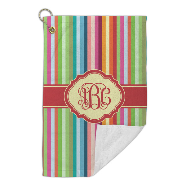 Retro Vertical Stripes Microfiber Golf Towels Small - FRONT FOLDED