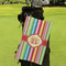 Retro Vertical Stripes Microfiber Golf Towels - Small - LIFESTYLE