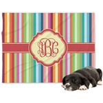Retro Vertical Stripes Dog Blanket (Personalized)