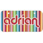 Retro Vertical Stripes Mini/Bicycle License Plate (2 Holes) (Personalized)