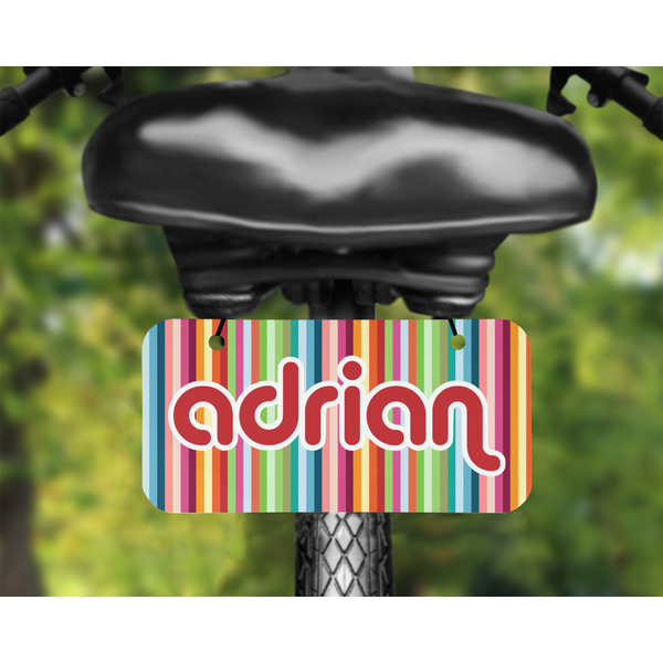 Retro Vertical Stripes Mini License Plate on Bicycle - LIFESTYLE Two holes