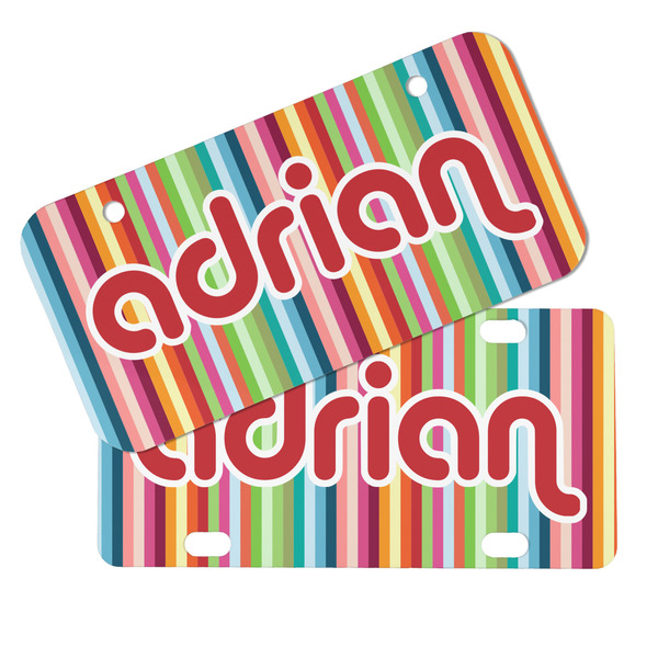 Retro Vertical Stripes Mini License Plates - MAIN (4 and 2 Holes)