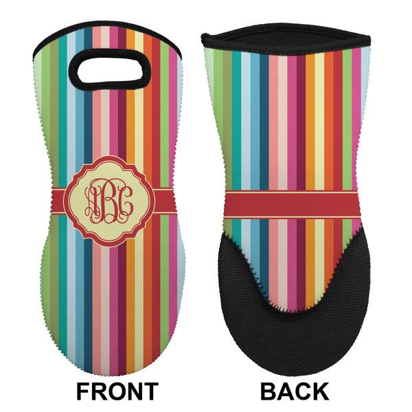 Retro Vertical Stripes Neoprene Oven Mitt (Front & Back)